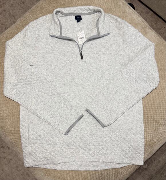 J. Crew Other - NWT J.Crew Mens Large Gray Quilted Quarter Zip Pullover Sweatshirt BS847
